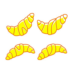 Croissants icon vector on white background
