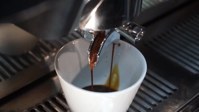 the process of making coffee in the coffee machine