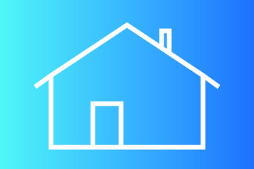 House icon isolated on blue background. Vector illustration