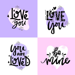 Saint Valentine's Day Romantic text label.