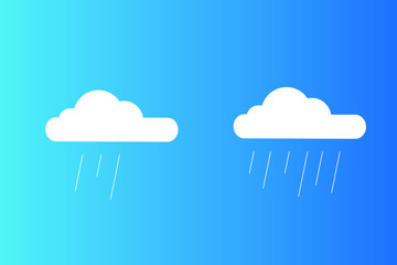 Rainy Weather icons isolated on blue background. Vector illustration