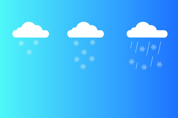 Snow Weather icons isolated on blue background. Vector illustration