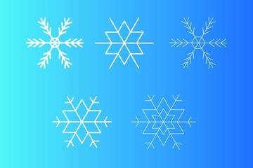Snowflakes icon isolated on blue background. Vector illustration