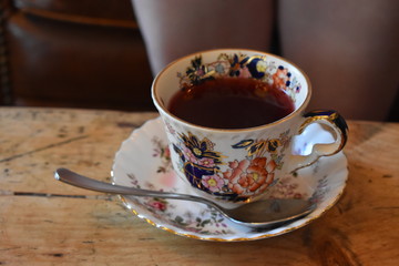 Berry tea in an elegant teacup