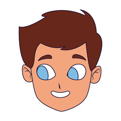cartoon cute boy face icon