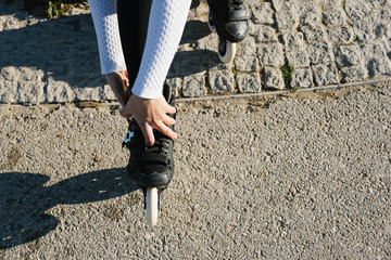 Skating in line