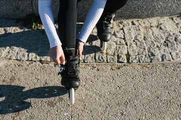 Skating in line