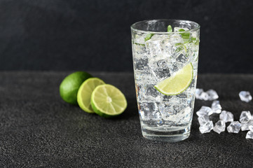 Glass of sparkling water