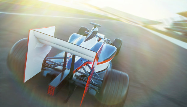 Formula one race car on sports track