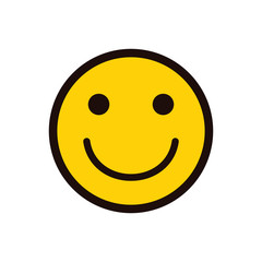 smile icon. Happy face. Smiling Emoticon. Yellow vector symbol. 