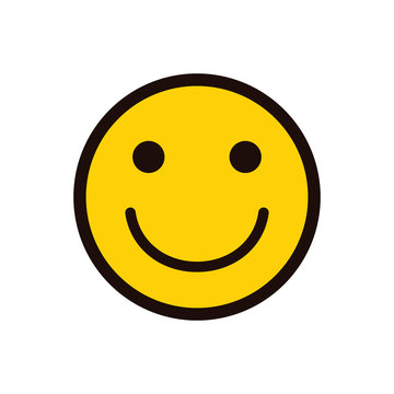 smile icon. Happy face. Smiling Emoticon. Yellow vector symbol. 