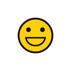 smile icon. Happy face. Smiling Emoticon. Yellow vector symbol. 