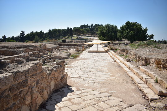 Ancient footpath at Sepphoris Zippori National Park in Central Galilee Israel