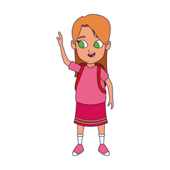 Happy girl standing icon, flat design