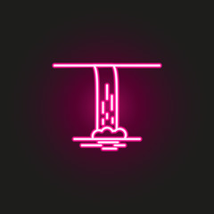 waterfall neon style icon. Simple thin line, outline vector of landspace icons for ui and ux, website or mobile application