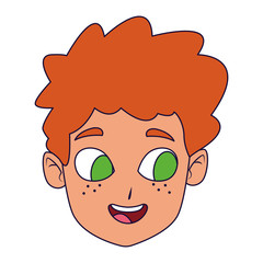 Obraz premium Happy boy smiling face icon