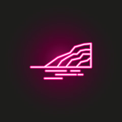 beach neon style icon. Simple thin line, outline vector of landspace icons for ui and ux, website or mobile application