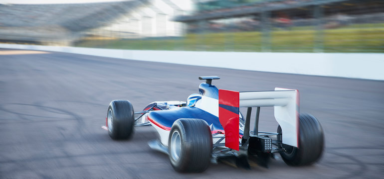 Formula one race car on sports track