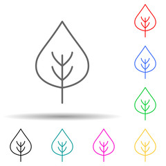 leaf multi color style icon. Simple thin line, outline vector of leaves and flowers icons for ui and ux, website or mobile application