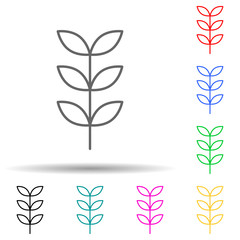 rowan multi color style icon. Simple thin line, outline vector of leaves and flowers icons for ui and ux, website or mobile application