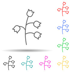 lily multi color style icon. Simple thin line, outline vector of leaves and flowers icons for ui and ux, website or mobile application