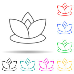 lotus multi color style icon. Simple thin line, outline vector of leaves and flowers icons for ui and ux, website or mobile application