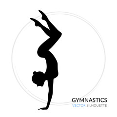 Silhouettes of a gymnastic girl. Illustration on white background