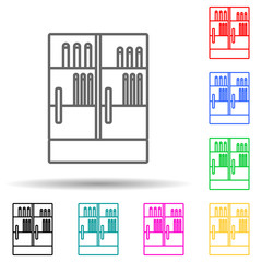 fridge with drinks multi color style icon. Simple thin line, outline vector of mall shopping center icons for ui and ux, website or mobile application