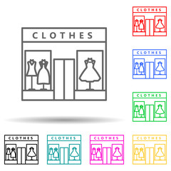women clothing store multi color style icon. Simple thin line, outline vector of mall shopping center icons for ui and ux, website or mobile application