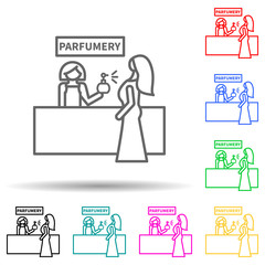 perfume shop multi color style icon. Simple thin line, outline vector of mall shopping center icons for ui and ux, website or mobile application