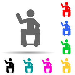 Talking, man, sitting multi color style icon. Simple glyph, flat vector of man sitting on icons for ui and ux, website or mobile application