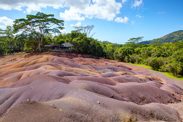 The geological formation called Seven Coloured Earths in the Chamarel plain, Mauritius