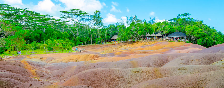 Seven Coloured Earths in Chamarel, Mauritius Island, Indian Ocean