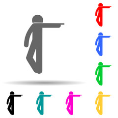 Man finger, pointing multi color style icon. Simple glyph, flat vector of man pointing finger icons for ui and ux, website or mobile application