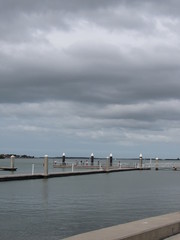 the pier cloudy day