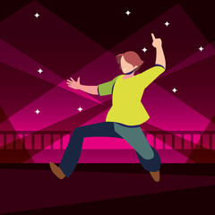 young man dancing in nightclub