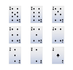 full suit of spades cards icon, colorful design
