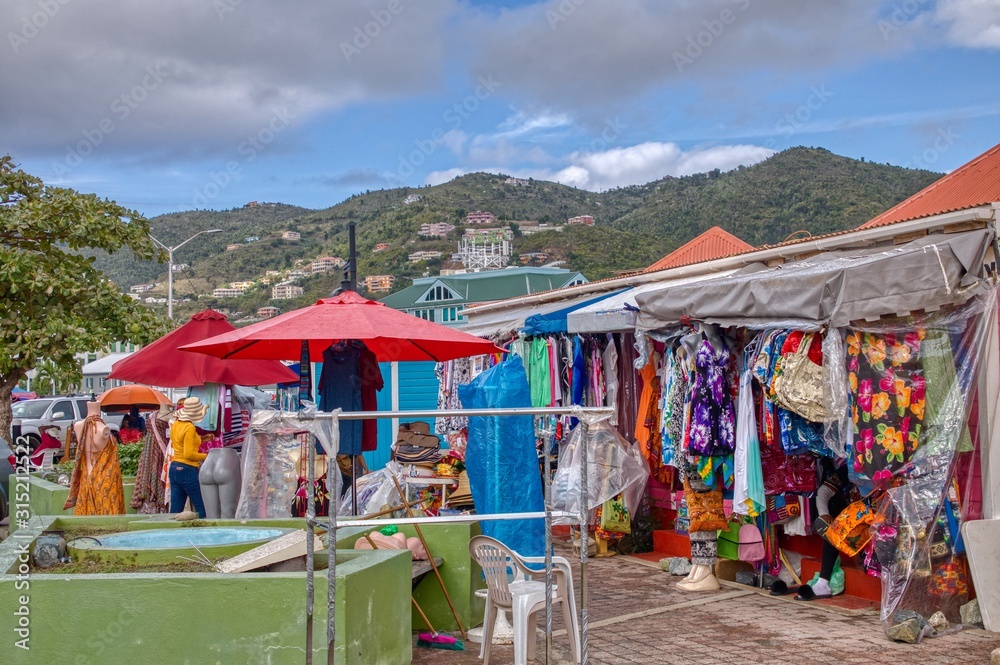 Wall mural Road Town is the Capital of the British Virgin Islands on Tortola