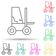 forklift multi color style icon. Simple thin line, outline vector of manufacturing icons for ui and ux, website or mobile application