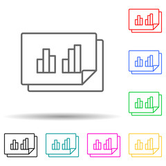 statistics multi color style icon. Simple thin line, outline vector of manufacturing icons for ui and ux, website or mobile application