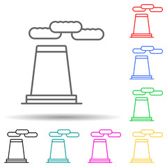 factory multi color style icon. Simple thin line, outline vector of manufacturing icons for ui and ux, website or mobile application