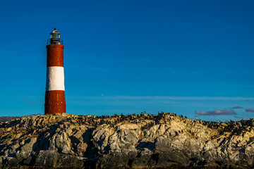 Fototapeta premium Les Eclaireurs Lighthouse at the end of the world in Ushuaia, Tierra del Fuego, Argentina
