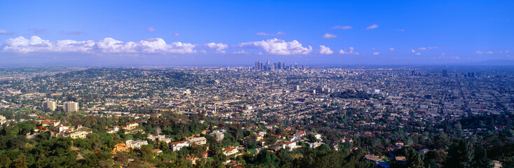 Naklejka na ściany i meble Los Angeles Skyline from Mulholland, California