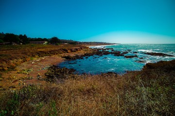 landscape with sea and blue sky