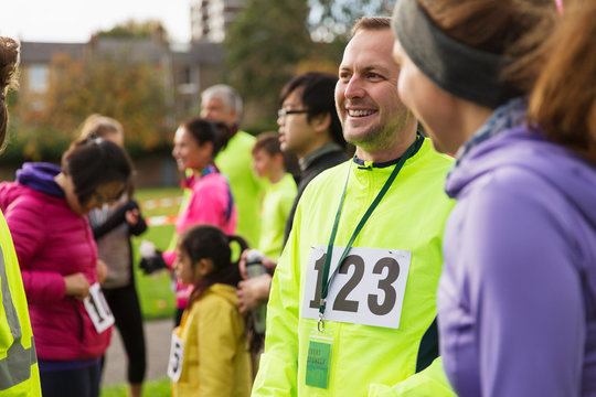 Smiling male runner at charity run