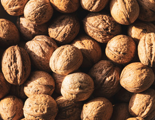 Walnuts natural textured background