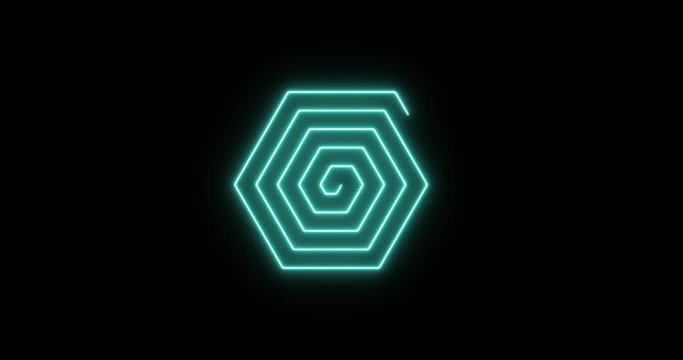 Beautiful hexagonal neon spiral.