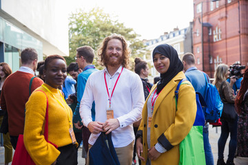Portrait smiling business people at conference