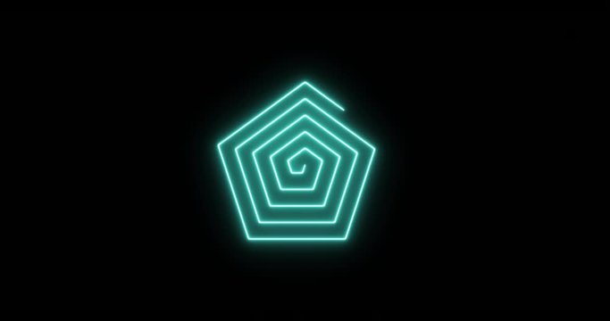 Beautiful pentagonal neon spiral