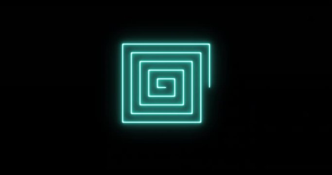 Beautiful rectangle neon spiral